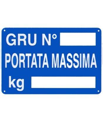 cartello portata massima gru