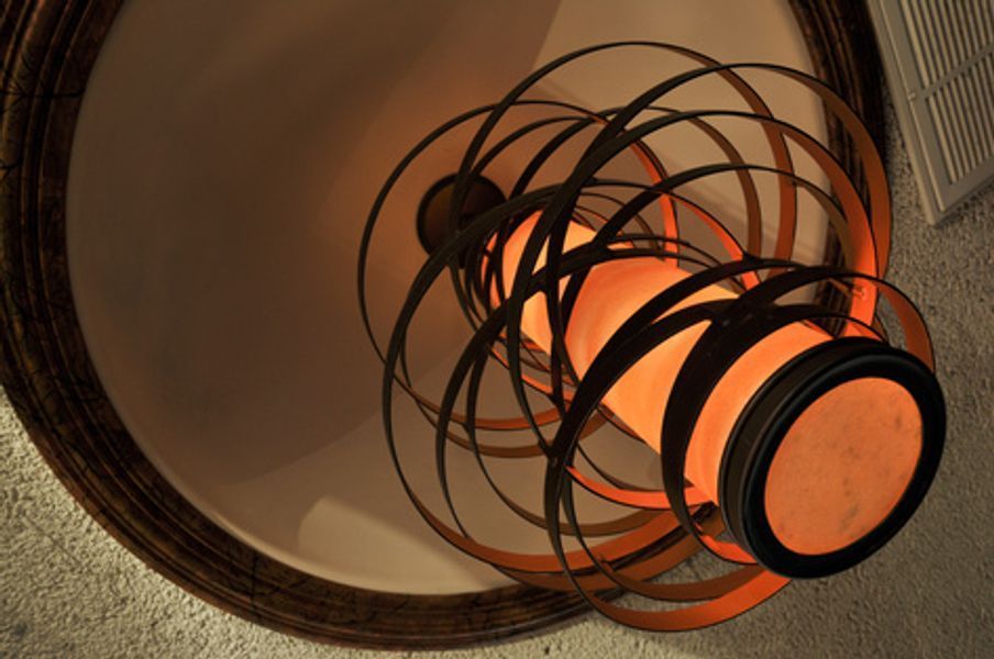 A circular object with a light inside of it