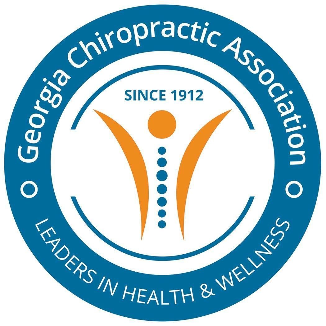 The logo for georgia chiropractic association leaders in health and wellness