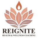Logo: Lotus flower in shades of peach and brown, with flame on top; text