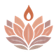 Lotus flower with a flame, in shades of peach and brown.