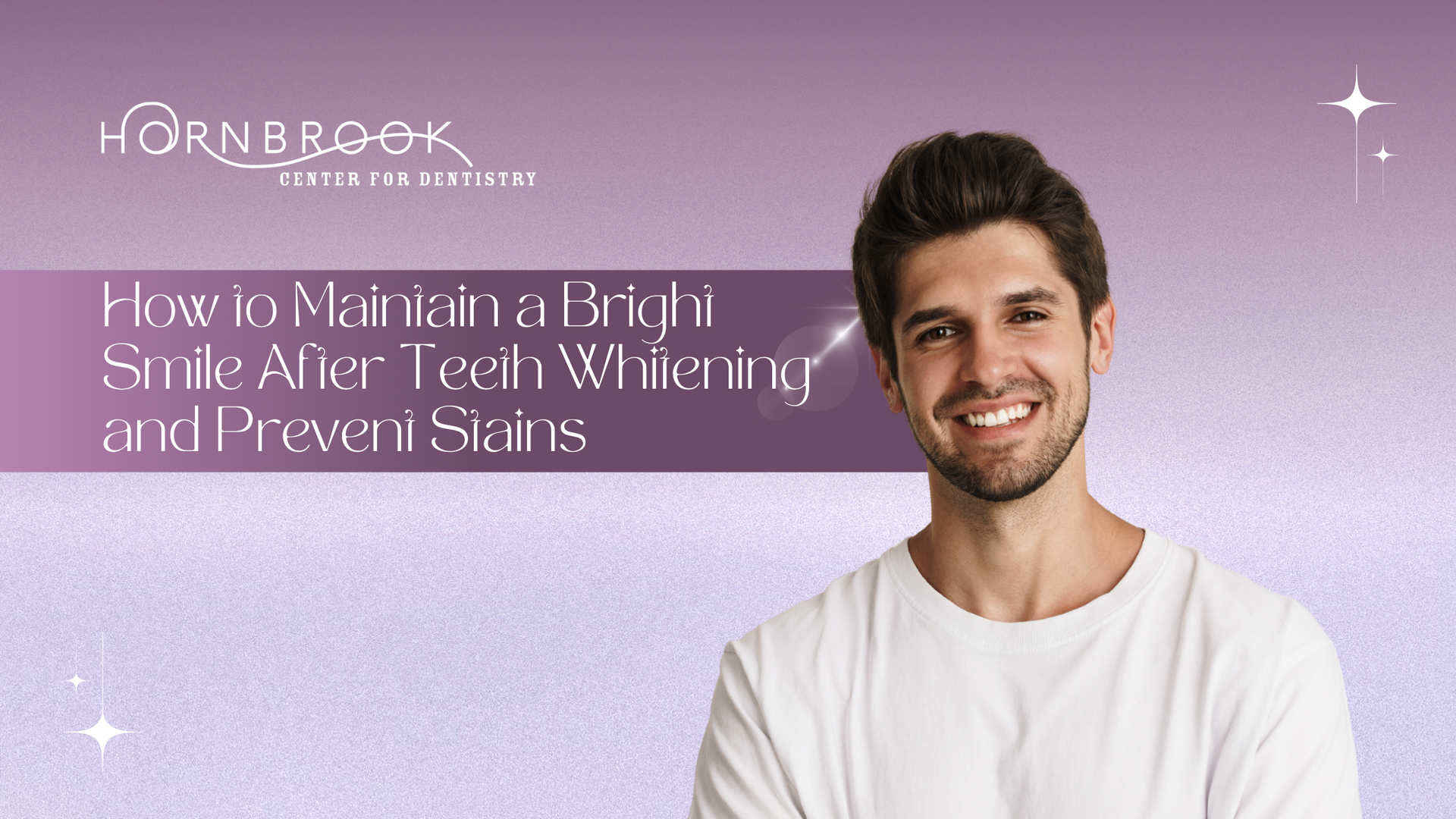 Man with white shirt smiling at camera. Text reads: 
