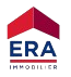 Le logo d'era immobilier a une flèche rouge pointant vers le haut.
