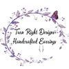 A logo for two right designs handcrafted earrings.