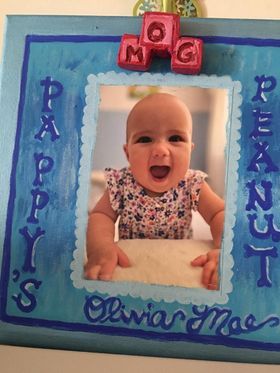 A picture of a baby with the name olivia on it