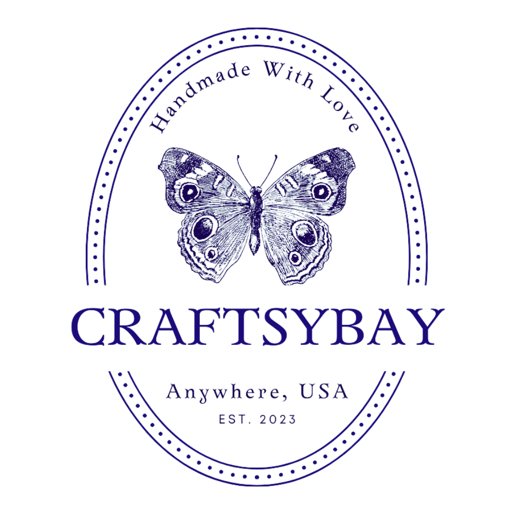 A craftsy bay logo with a butterfly on it