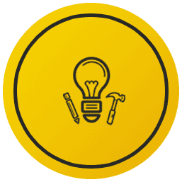 Hammer Lightbulb And Pencil Icon