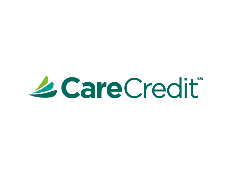 CareCredit logo: green text and stylized leaves, white background.