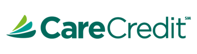 CareCredit logo: a stylized design of green and blue leaves with the words 