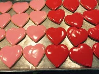 Pink and red cookies - custom cookies and pastries - Oak Park Bakery Inc in Oak Park, IL