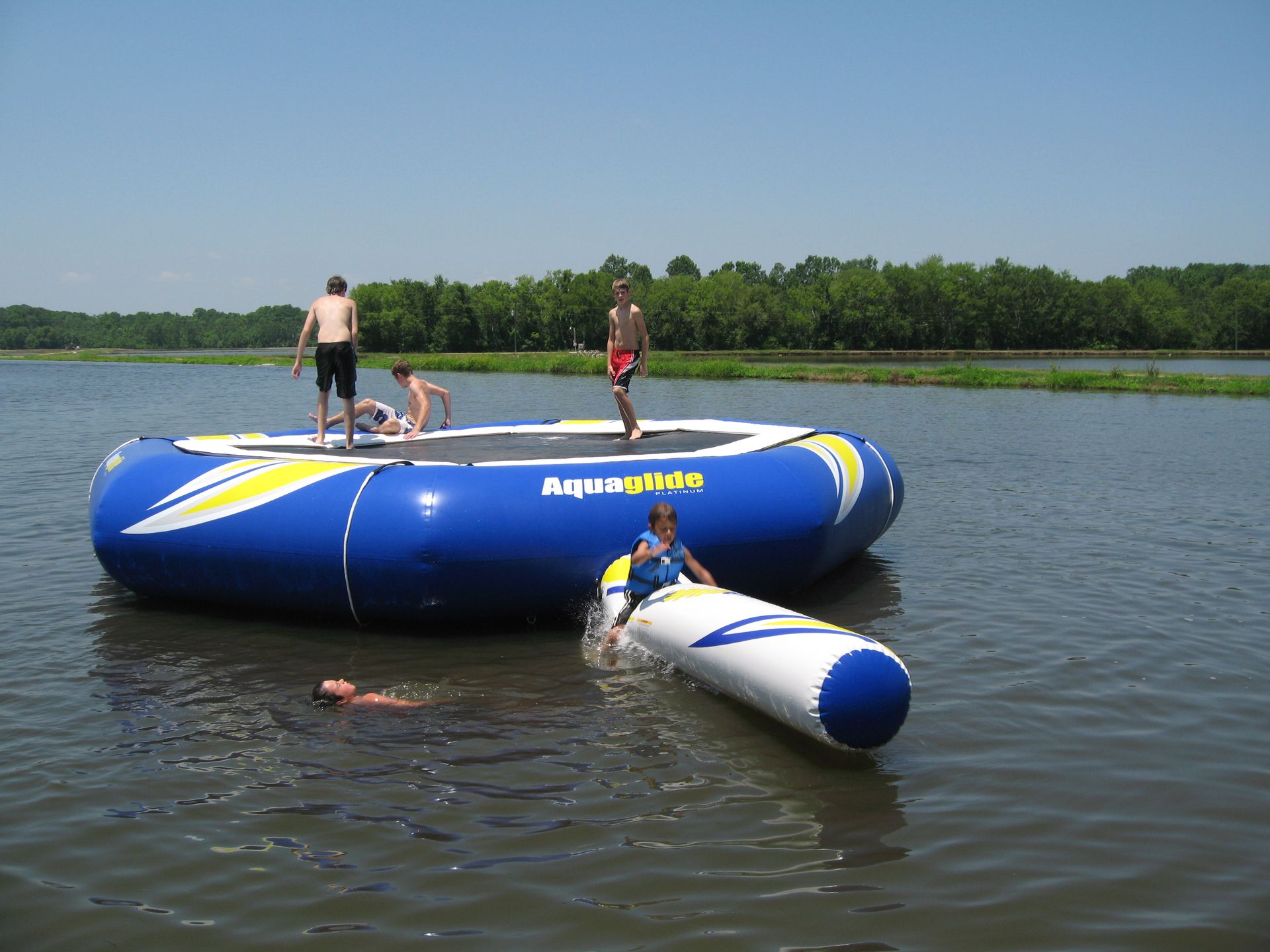 swimming trampoline