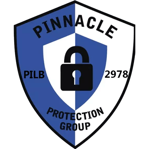 Shield logo: Blue and white with a padlock, 