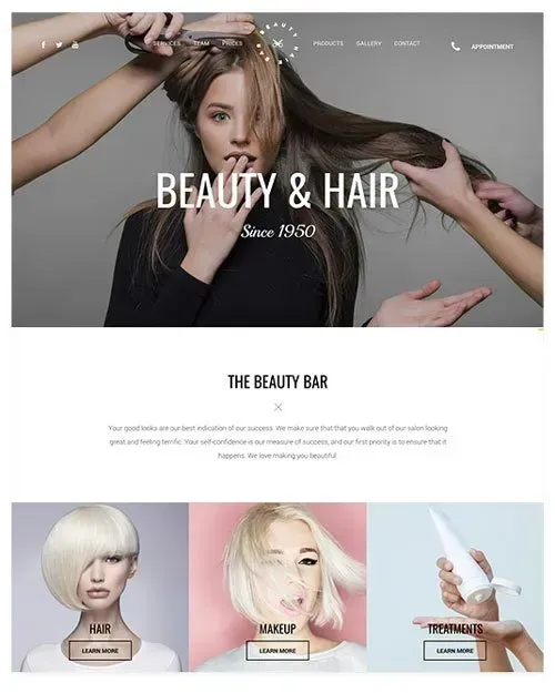 Woman getting hair styled with 