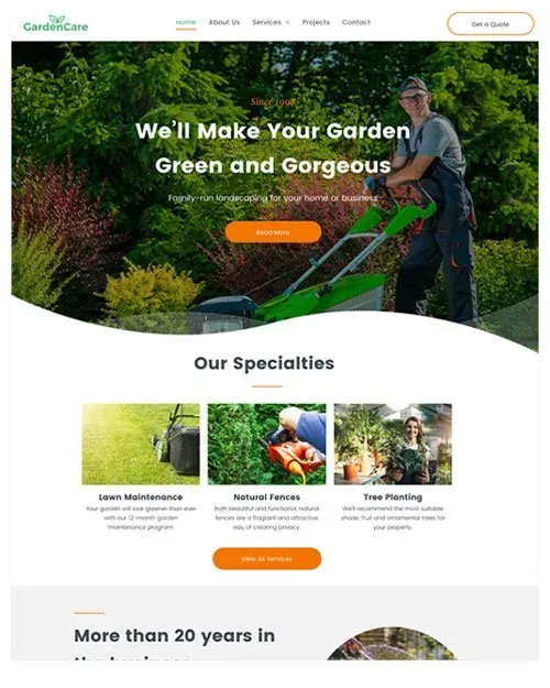 Gardener mowing lawn with headline 