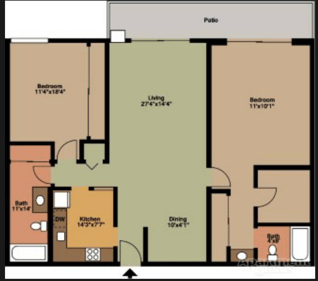 2 Bedroom Deluxe Floorplan