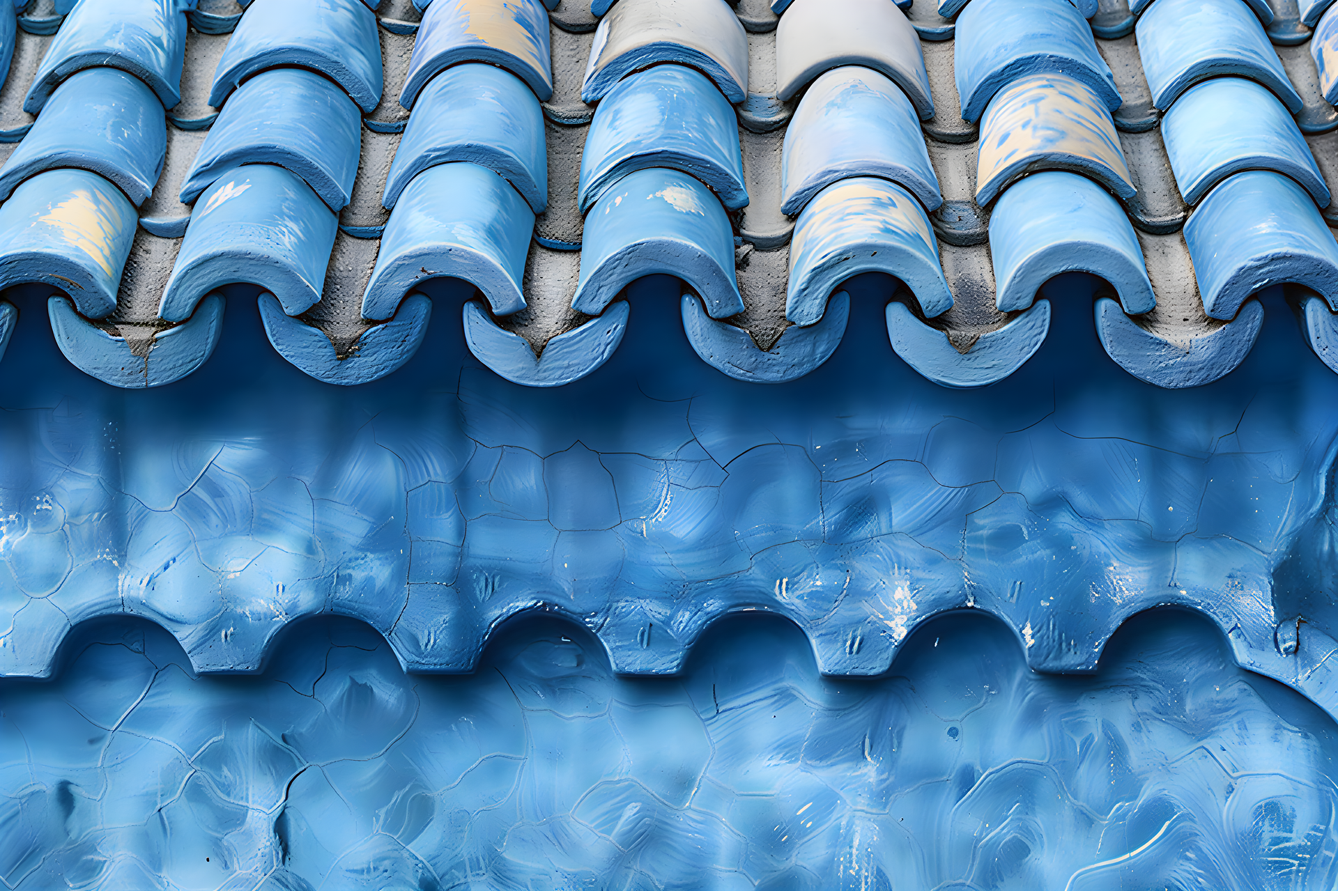 blue roof tile