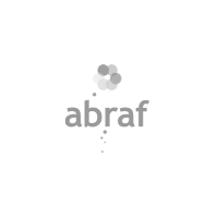 Um logotipo preto e branco para abraf com uma flor no meio.