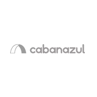 O logotipo da Cabazul é um logotipo cinza sobre fundo branco.