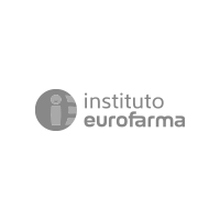 O logotipo do instituto eurofarma é preto e branco.
