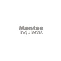 Um logotipo para mentes inquietas em um fundo branco.