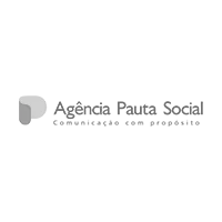 Um logotipo em preto e branco para uma empresa chamada agência pauta social.