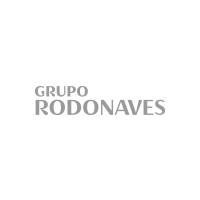 Um logotipo em preto e branco para o grupo rodonaves sobre um fundo branco.