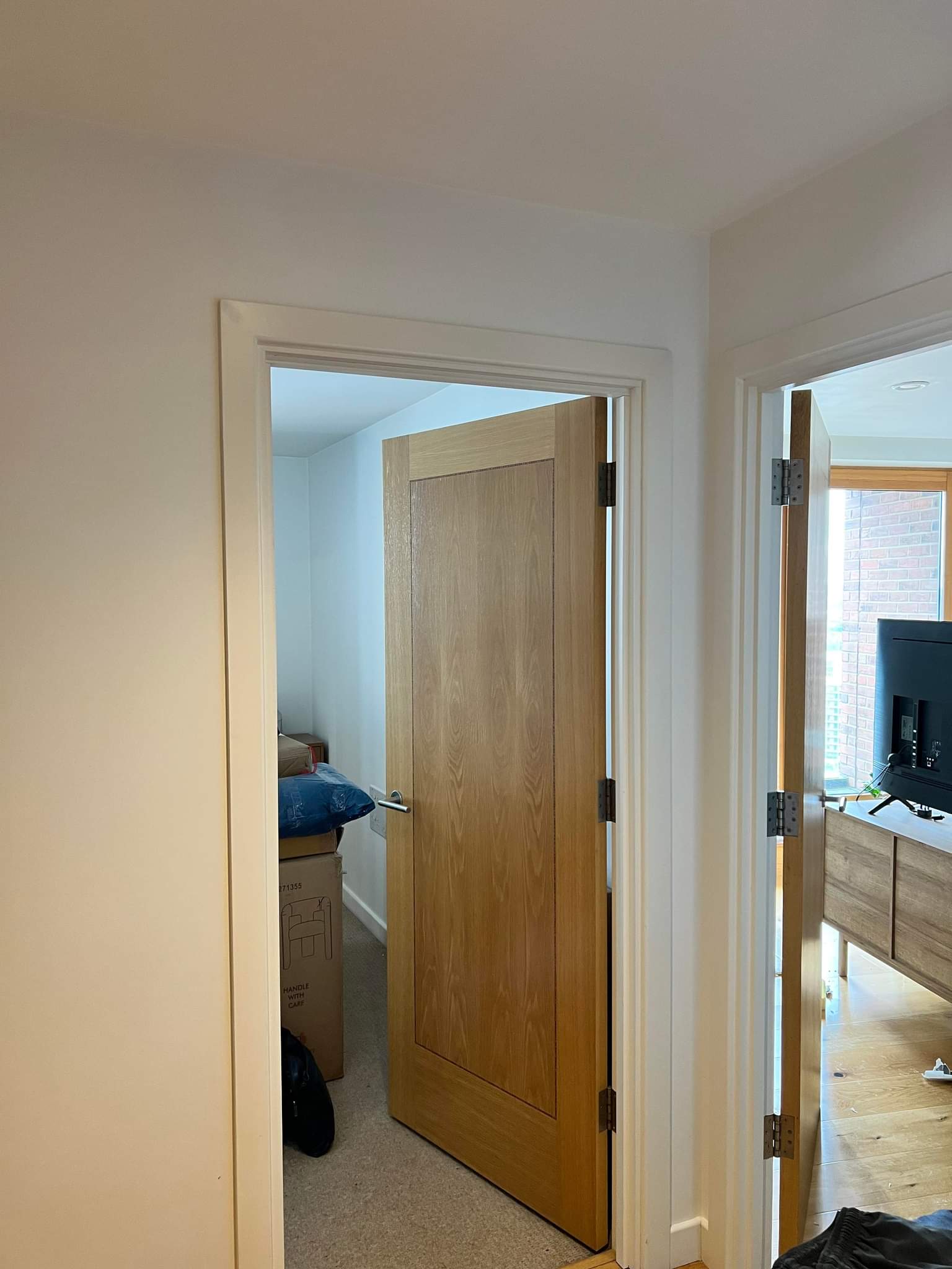 Picture of 2 doors varnished by painters and decorators Leeds