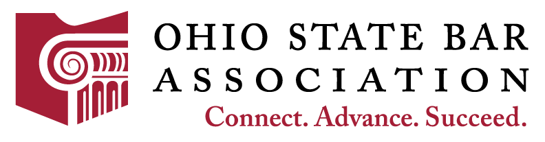 The logo for the ohio state bar association