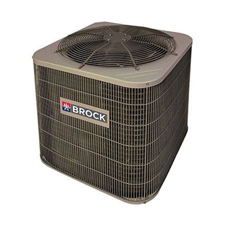 A brock air conditioner is shown on a white background.