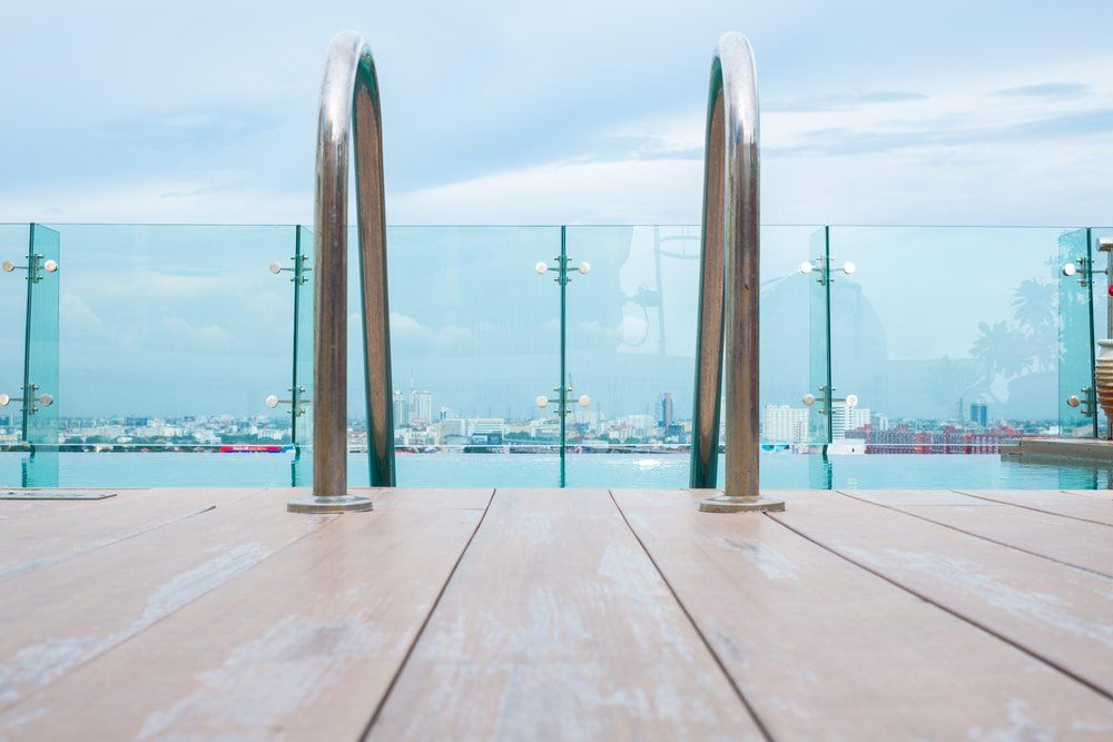 Hotel Rooftop Pool — Master Glass & Glazing In Eleebana, NSW