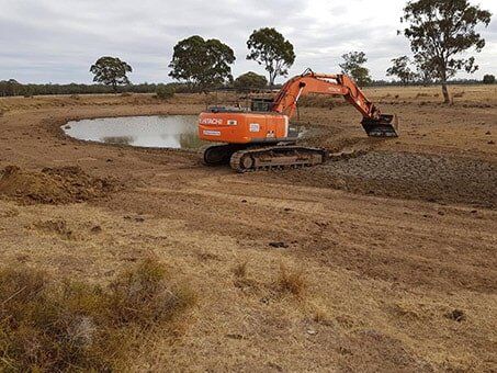 excavator for hire on rural property - Excavation Equipment Toowoomba, QLD