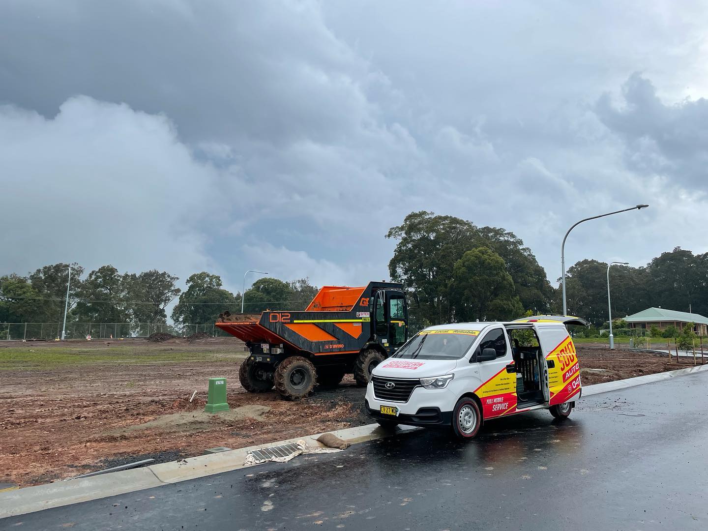Southern Auto Glass replacing the windscreen of heavy machinery