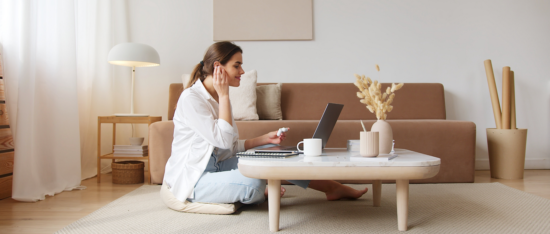 Woman Sitting on the Floor