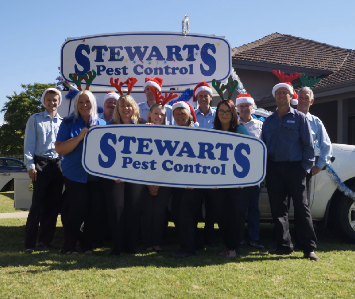 Stewarts Pest Control Staff At Christmas Time