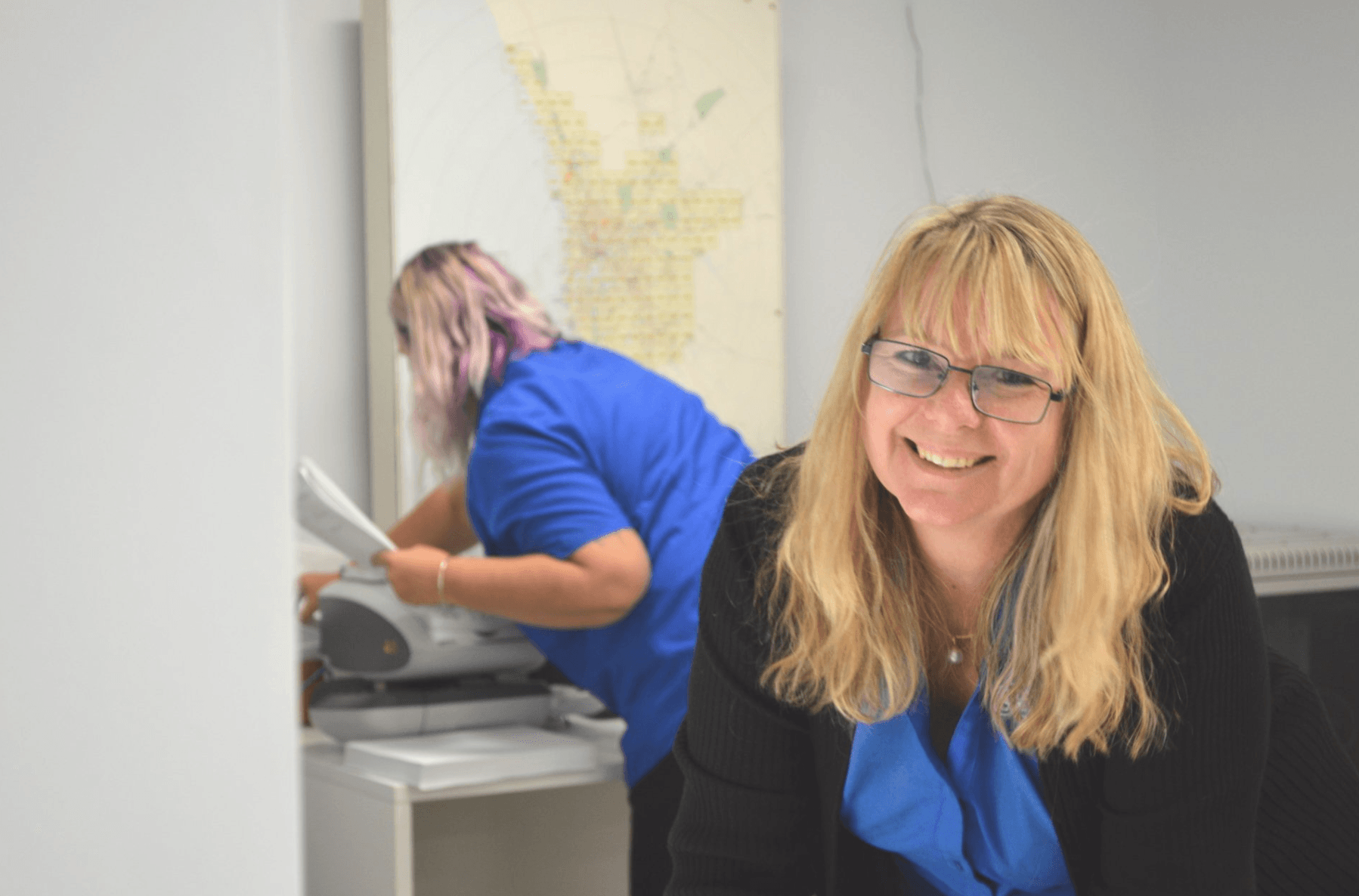 Stewarts Pest Control Owner in the Office Working