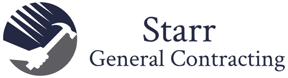 A black and white logo for starr general contracting