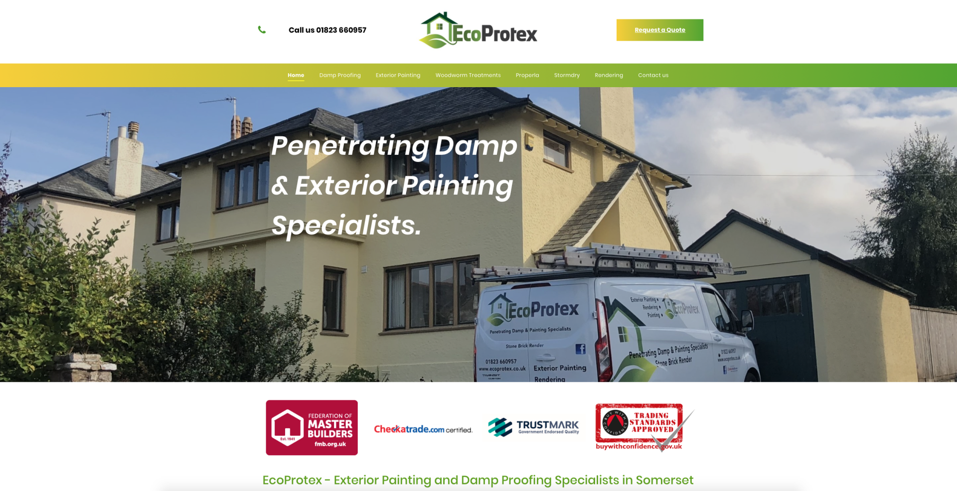 Website Design for Ecoprotex Wellington Somerset
