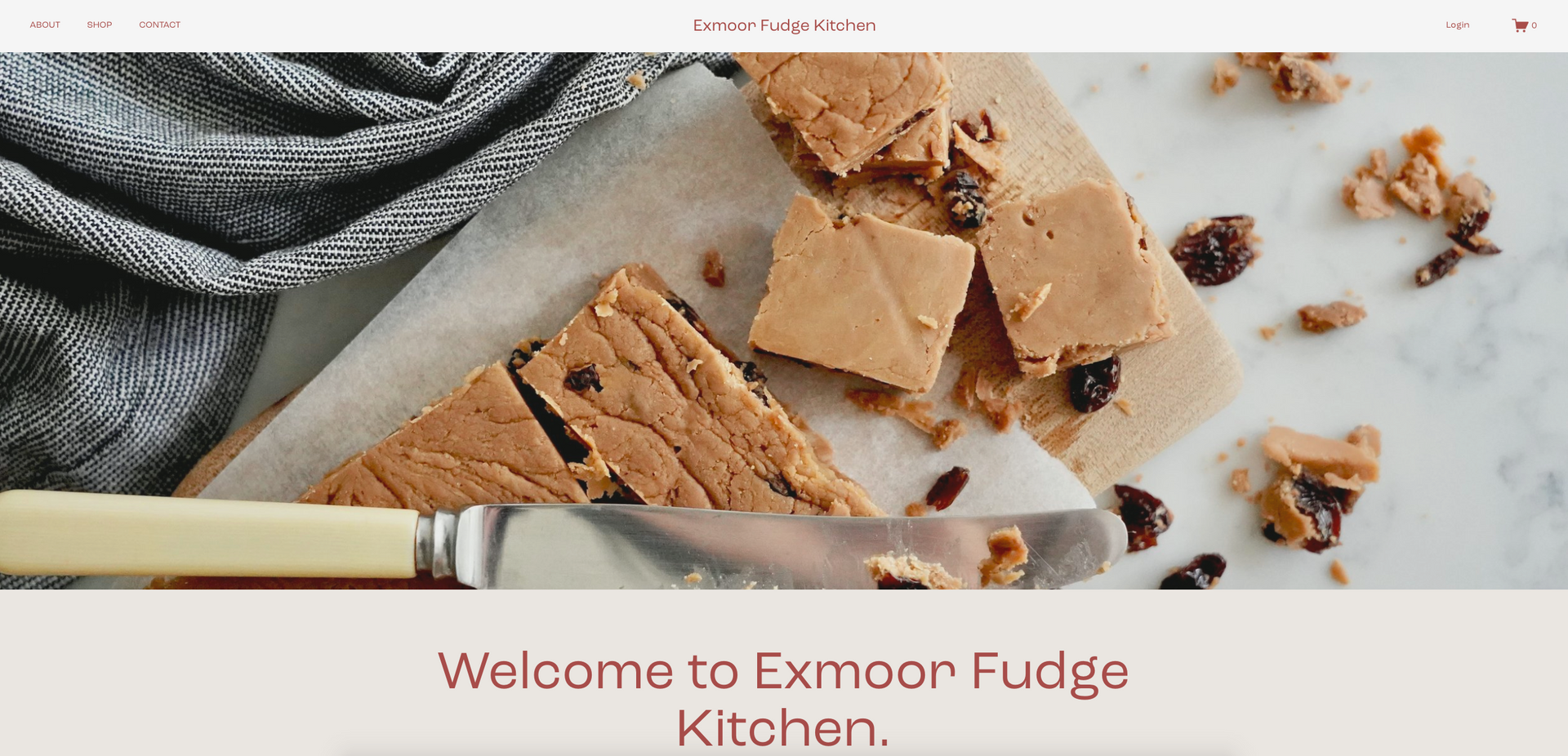 Website Design for Exmoor Fudge Kitchen Somerset