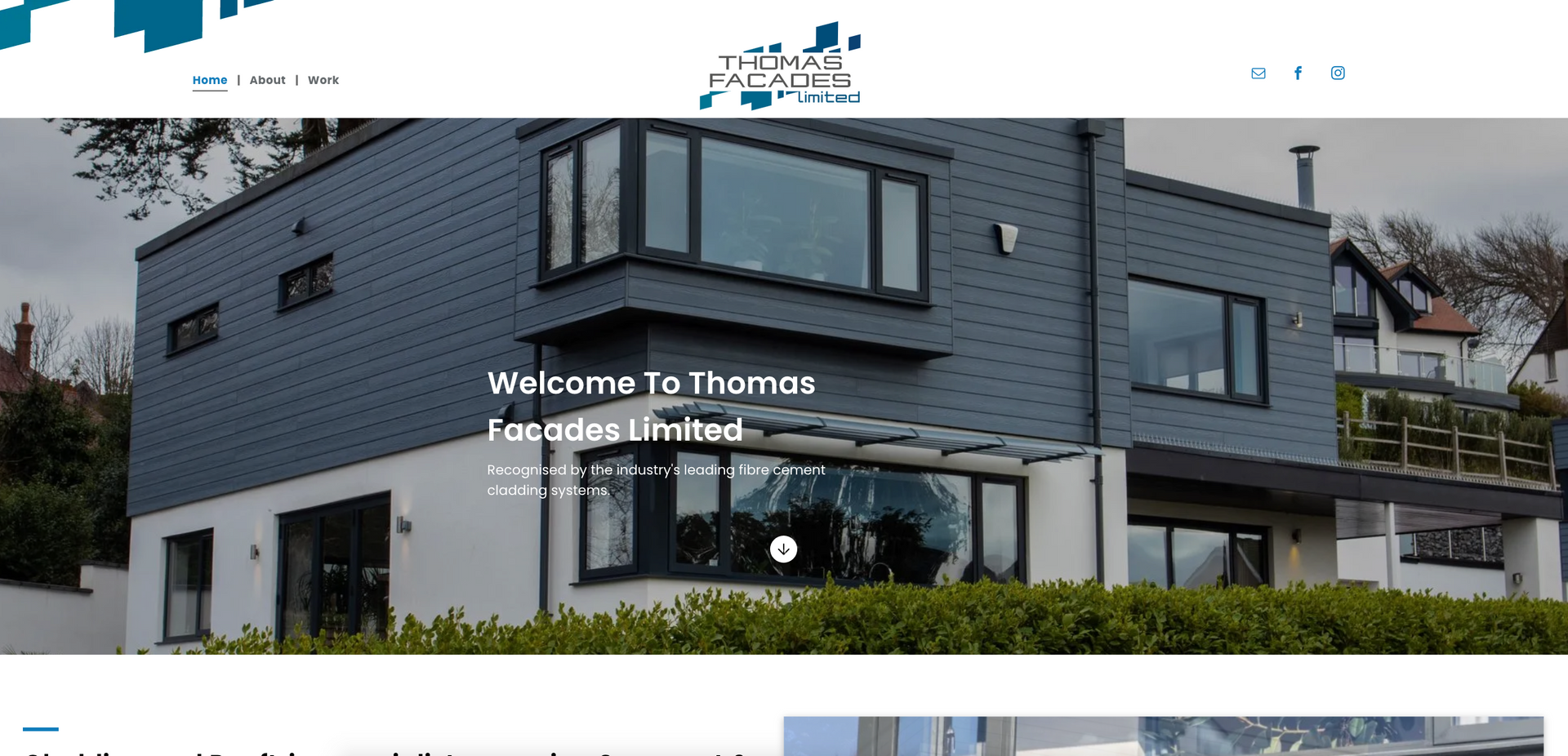 Website Design For Thomas Facades Wellington Somerset