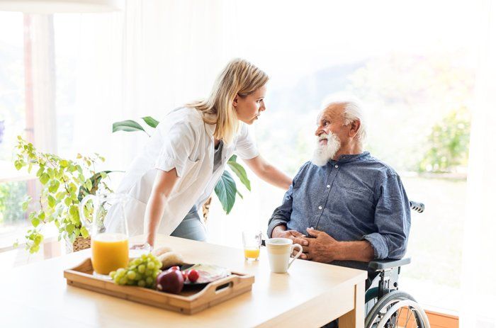 A man receiving assisted home care services in Austintown, OH