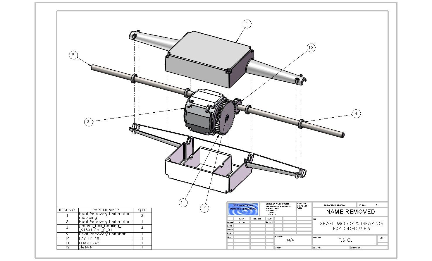 A split up CAD design