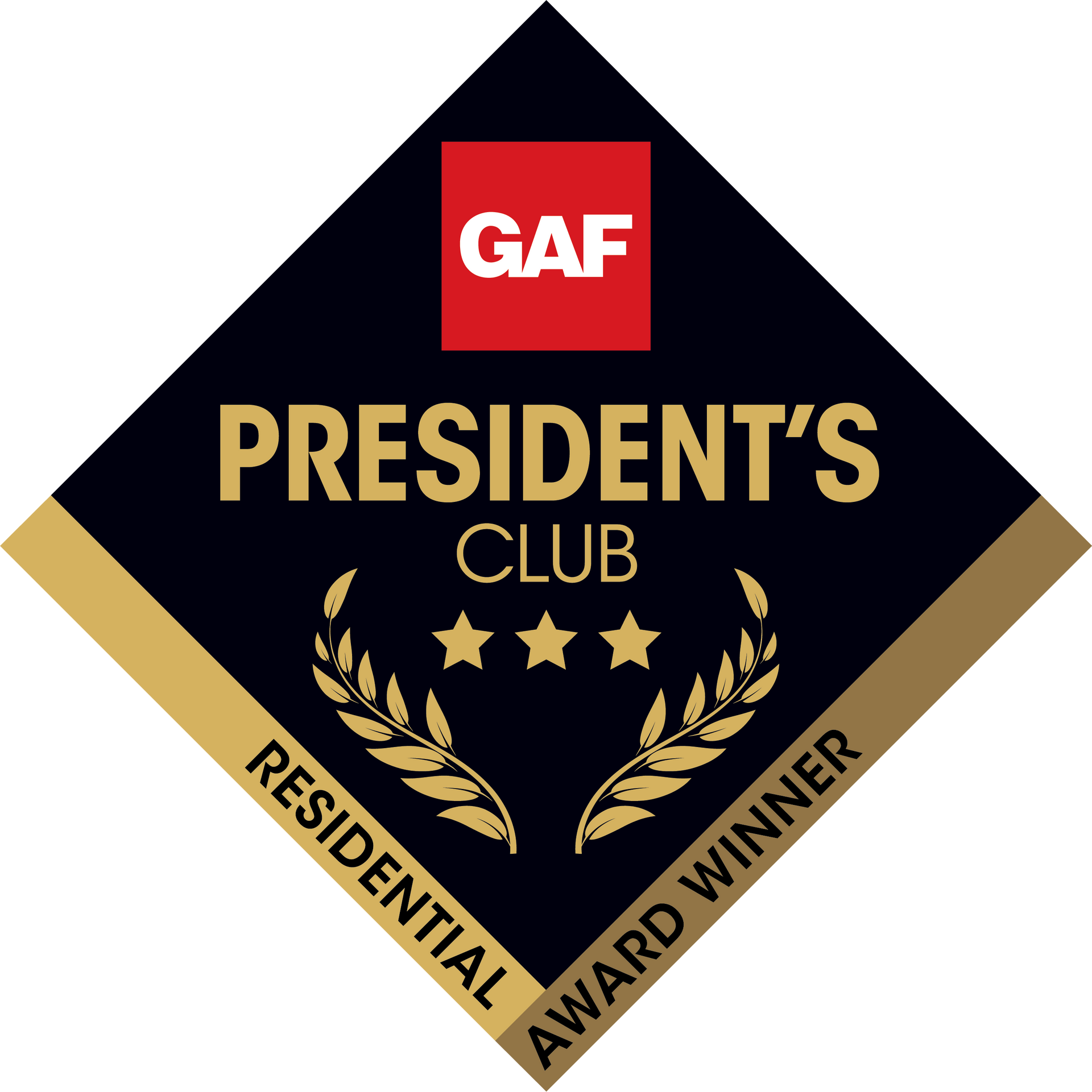 AMP Roofing announced GAF 2023 President's Club Winner for excellence in roof installation in Greater St. Louis MO Region