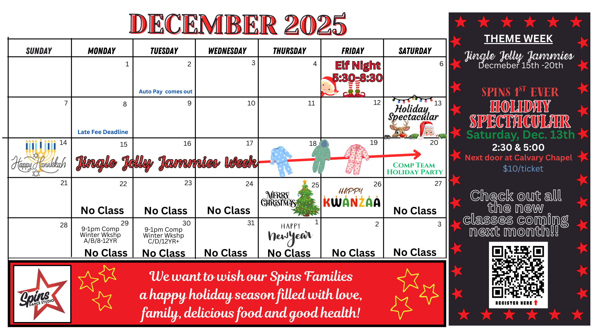 November 2025 calendar with costume deposit, Nutcracker workshop, and holiday event details. November 2025 calendar with costume deposit, Nutcracker workshop, and holiday event details.