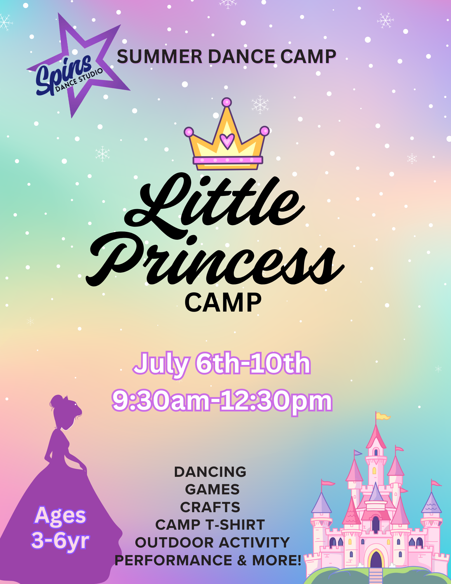Summer dance camp flyer for 