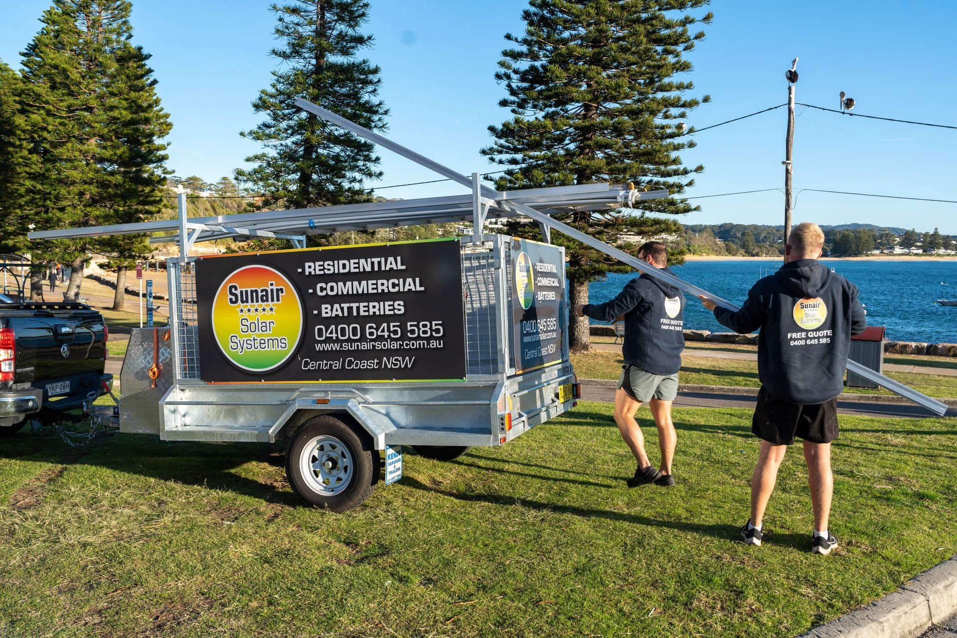 Sunair Solar Members working on site — Solar Systems in West Gosford, NSW