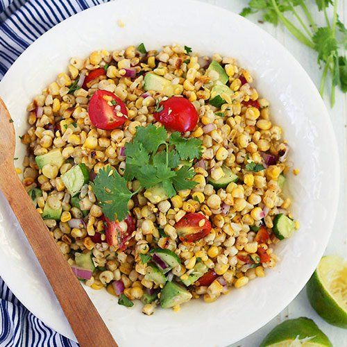 Grilled Flippin' Fish with Roasted Corn and Chilli Salad