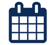 Navy blue icon of calendar