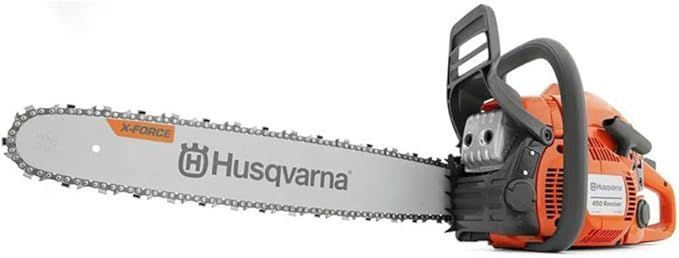 A husqvarna chainsaw is shown on a white background