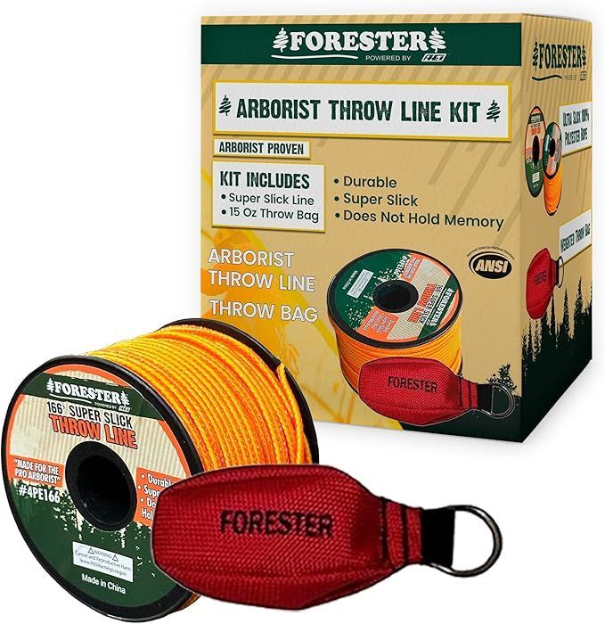 A forester arborist throw line kit includes a throw bag