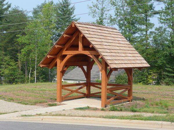 A wooden pavillion